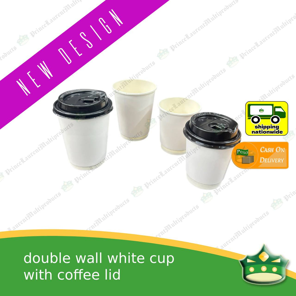 [25 pcs] double walled coffee cup WHITE 8oz 12oz 16oz for brew coffee, brew tea, hot chocolate or any hot beverages