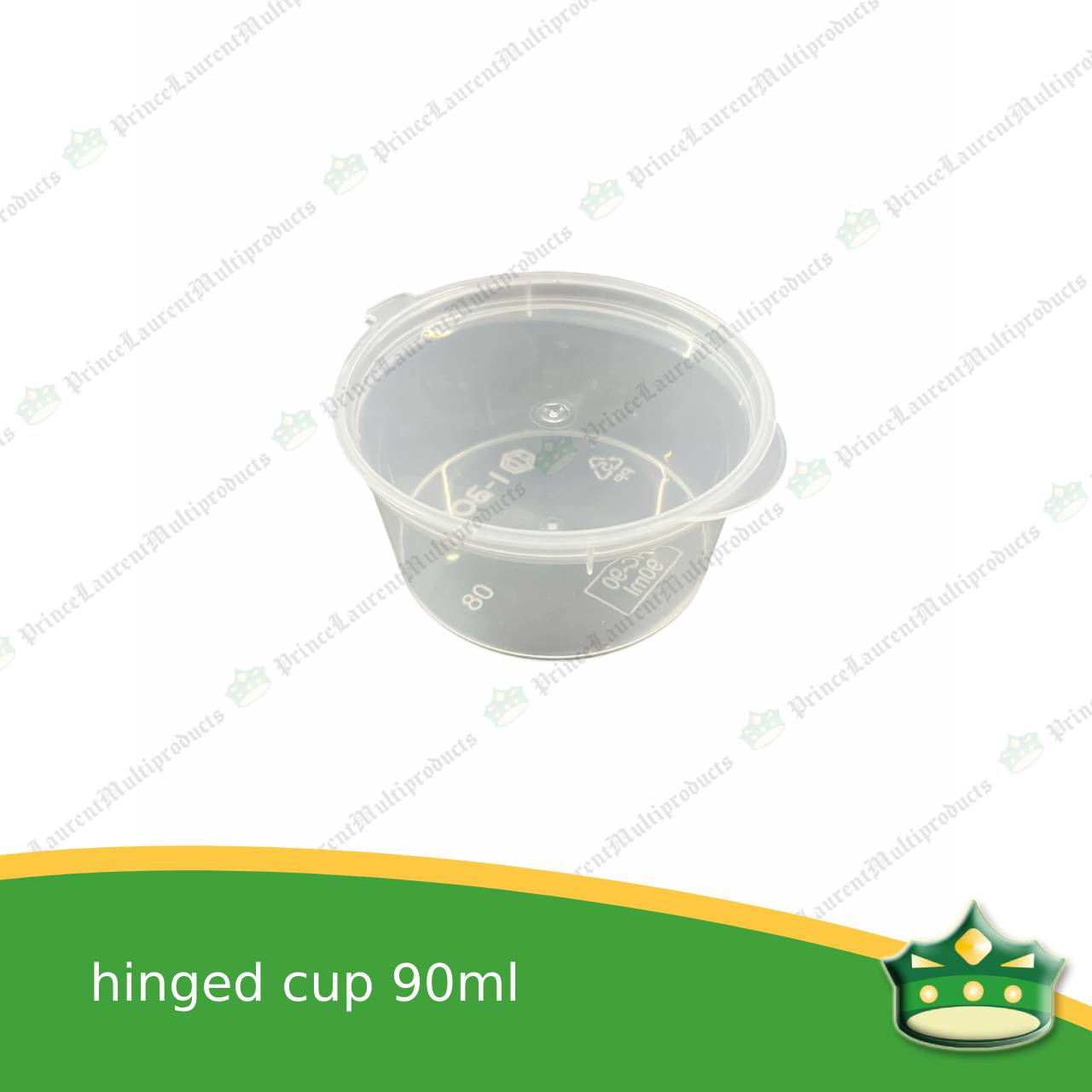 [50 pcs] 90 ml hinged sauce cup clear microwavable plastic with attached lid for take out of sauce gravy specimen / sample cup