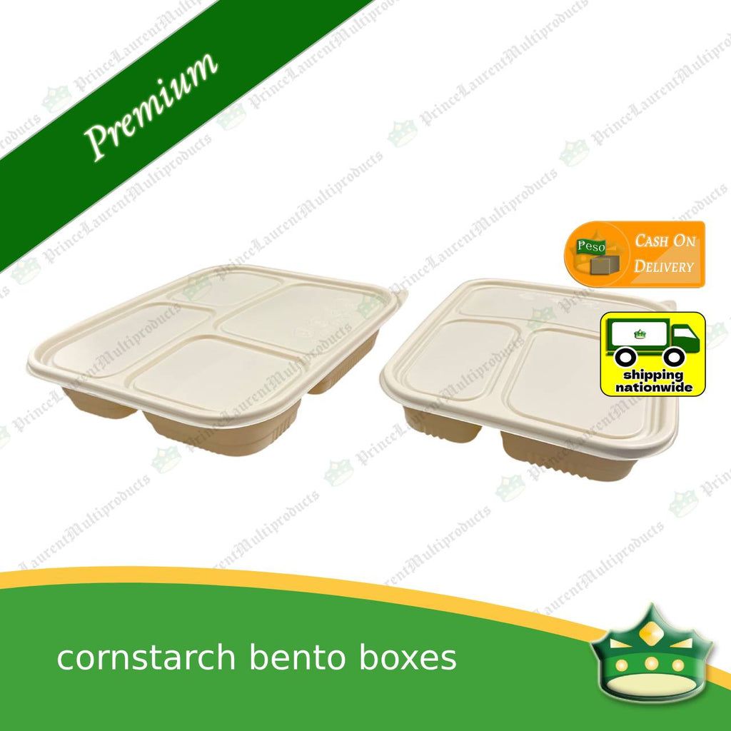 [50 pcs] cornstarch 4D bento box compostable food box biodegradable meal box