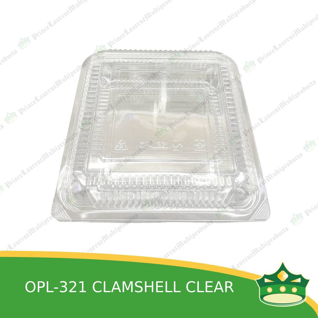 [50 pcs] clear clamshell OPL-321 OPS clearview food containers for any food products, muffins, cakes, chiffon, cupcakes, salad, fruit, baked goods
