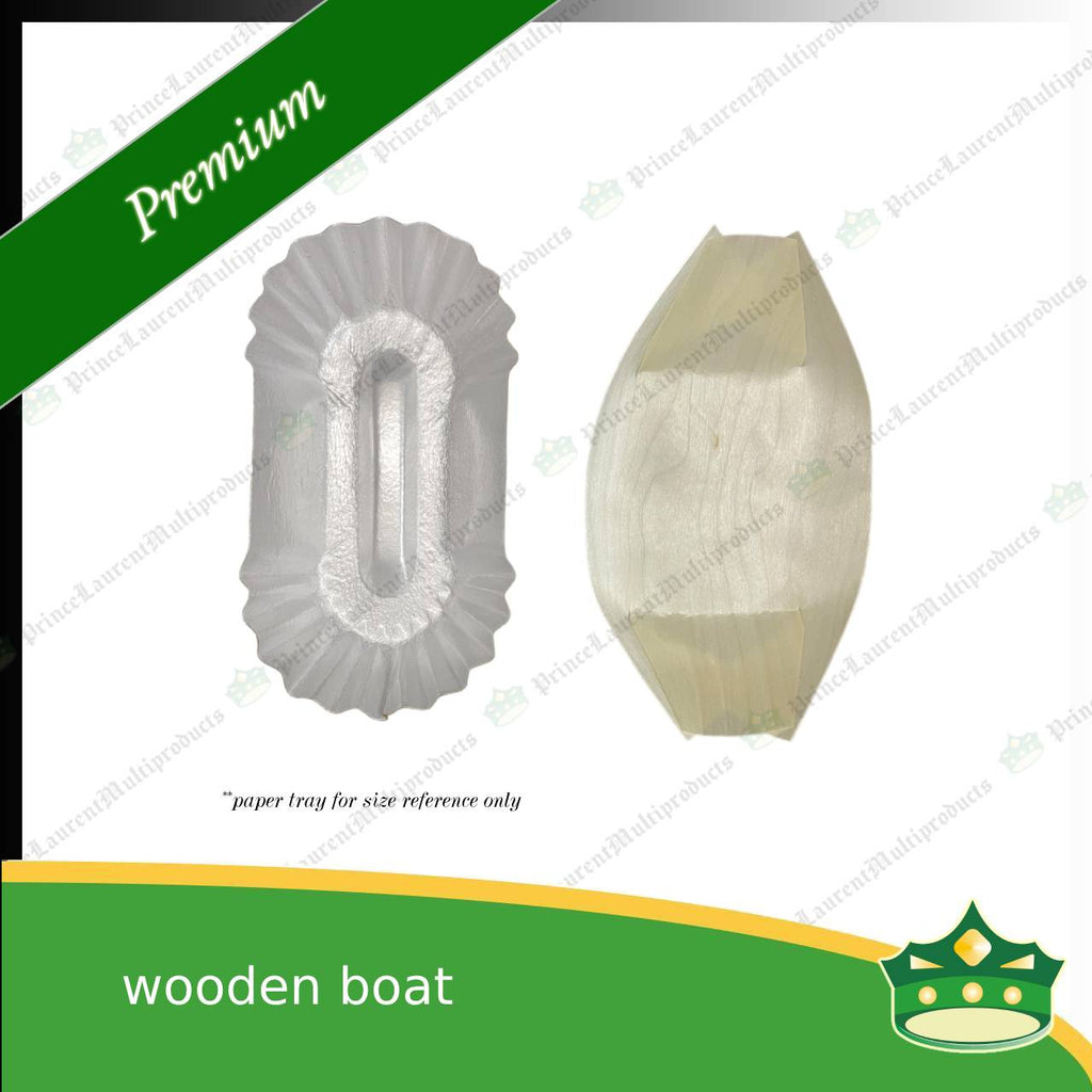 [50 pcs] wooden boat or wooden trays to serve as food holder for nachos, fries, dimsum, meriendas, breads, takoyaki, fishball, squidball