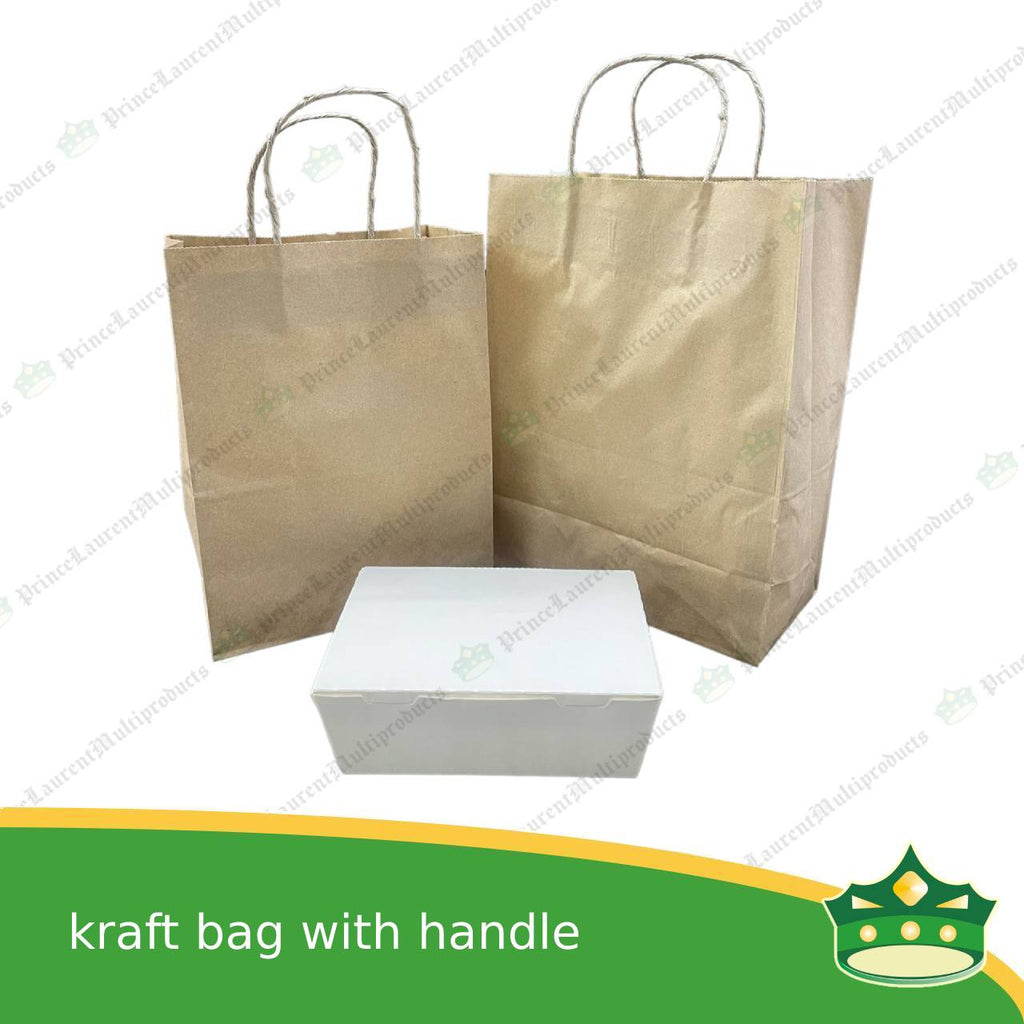 [25 pcs] kraft paper bag with handle #1 (241x118x310mm)
