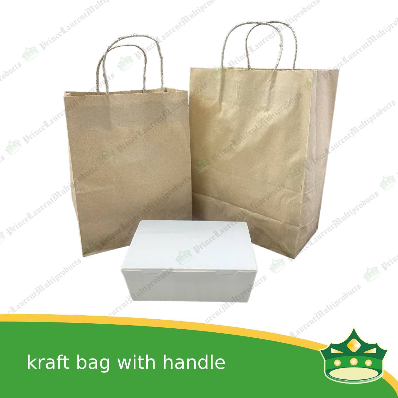 [25 pcs] kraft paper bag with handle #1 (241x118x310mm)