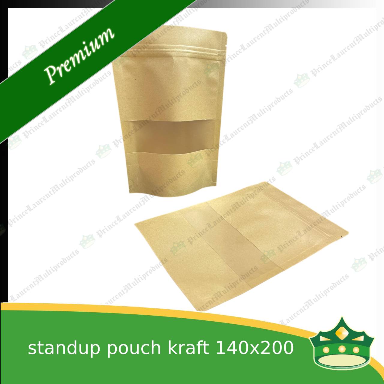 [100 pcs] standup pouch with ziplock kraft with window 140 x 200 mm for repacking corn, peanuts, anchovies dilis, nuts, sweets, sampaloc, chicharon, snacks, baked goodies