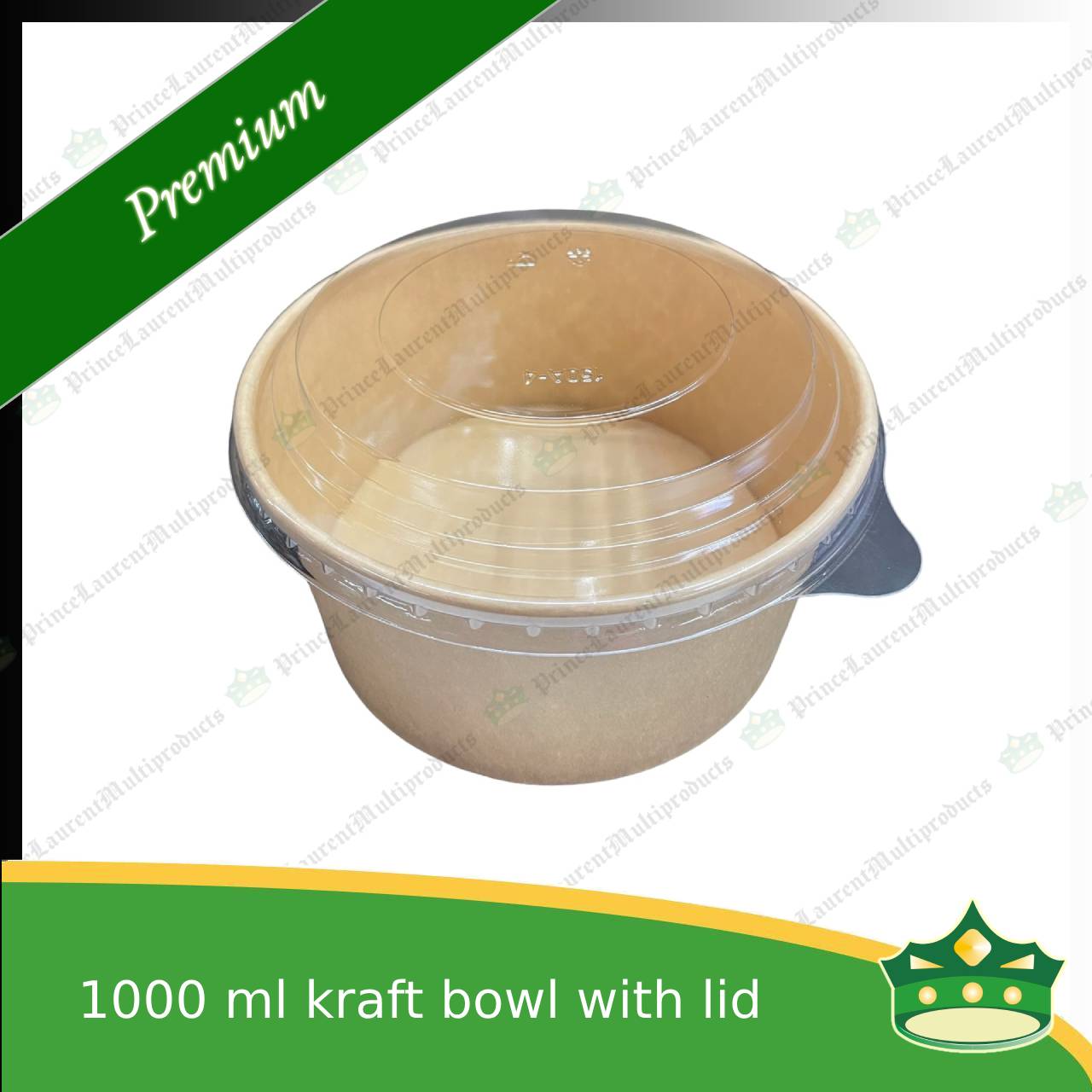 [50 pcs] kraft bowl with lid 1000cc laminated wide mouth for salad, rice meal, other food products