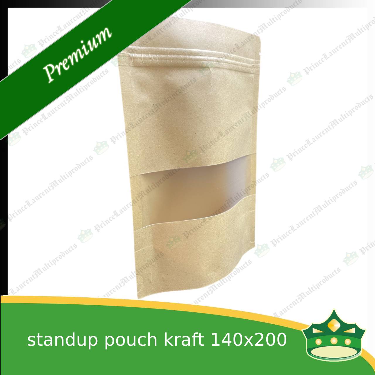 [100 pcs] standup pouch with ziplock kraft with window 140 x 200 mm for repacking corn, peanuts, anchovies dilis, nuts, sweets, sampaloc, chicharon, snacks, baked goodies