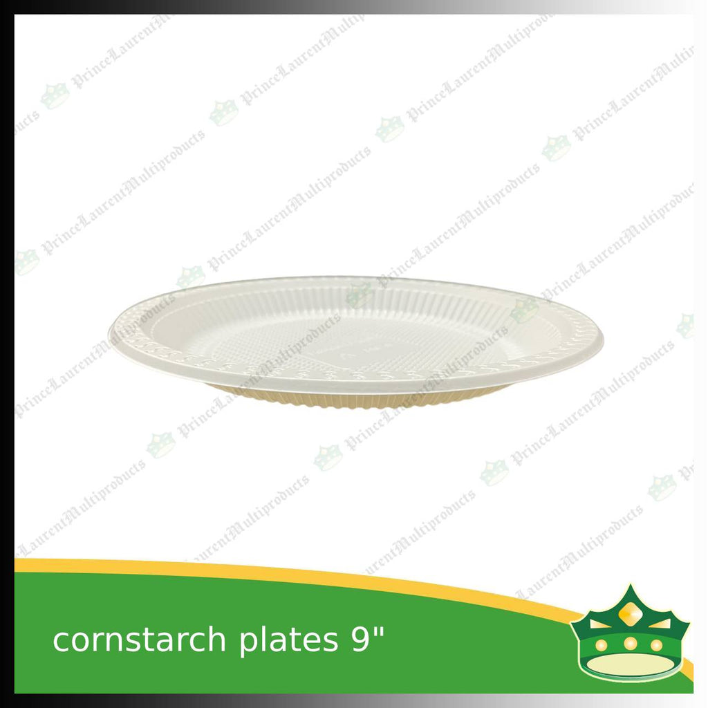 [50 pcs] 9 inch plate compostable cornstarch biodegradable serving plate