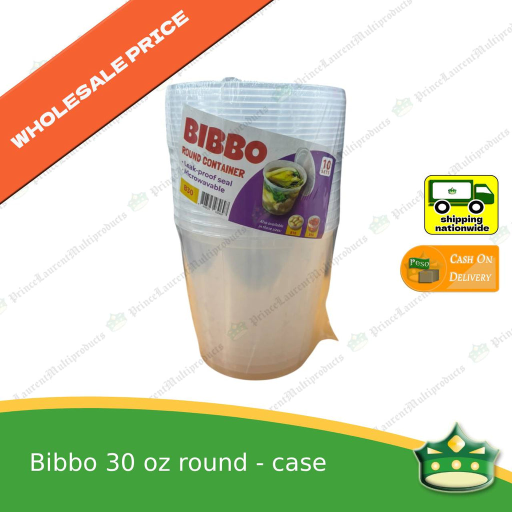 [300 pcs] Bibbo 30 oz round microwavable container with lids for packed meals rice lunch wholesale