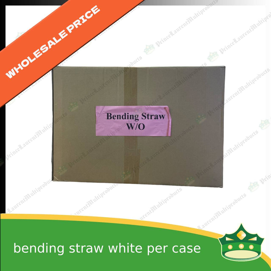 [1 case] bending straw or Bendable Straw Standard Length 20cm white plastic