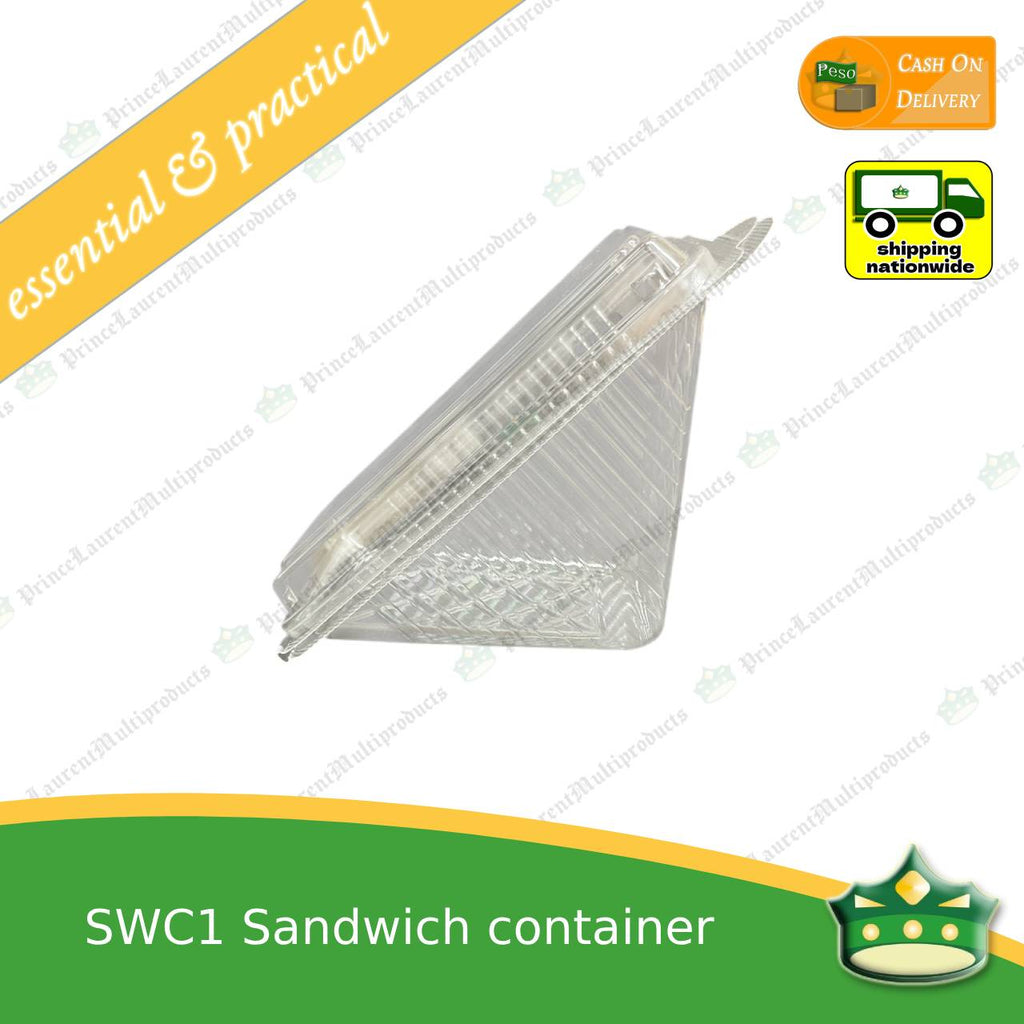 [50 pcs] BIG sandwich container clear OPS clamshell for sliced sandwiches gourmet sandwich