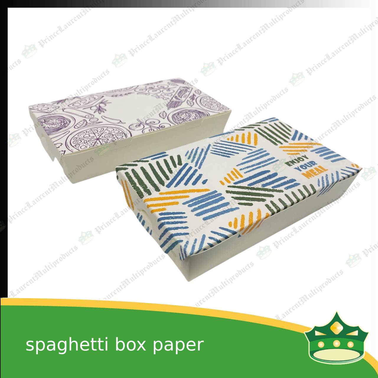 [20 pcs] paper spaghetti box laminated printed easy to assemble for take-out take home away meal pack