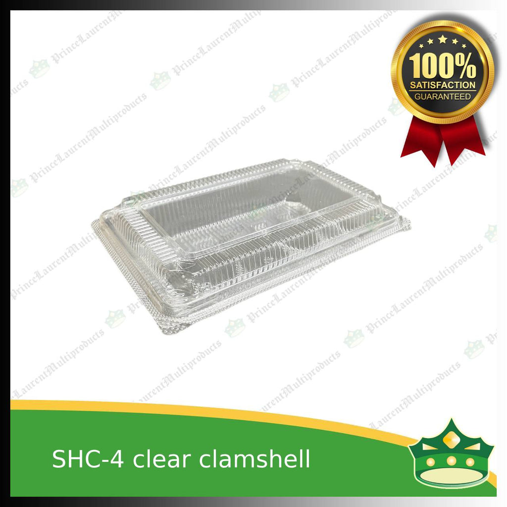 [500 pcs] clear clamshell SHC-4 OPS clearview food containers for any food products, leche flans, tarts, macaroons, salad, fruits, baked goods