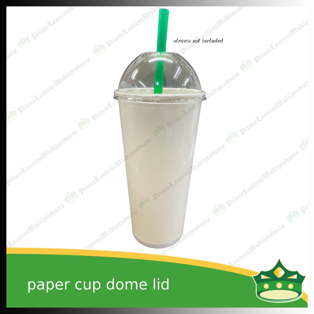 [100 pcs] dome LID 90mm diameter for paper cups 16oz or 22oz for smoothie shakes frappe cold beverages