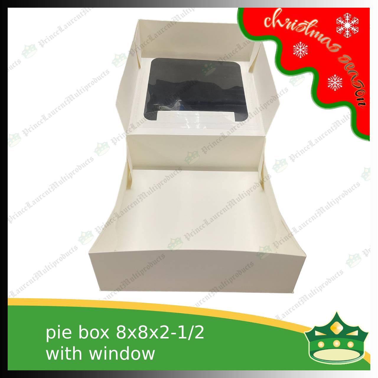 [25 pcs] pie box 8x8 inches with pvc window for pies cakes & pastries