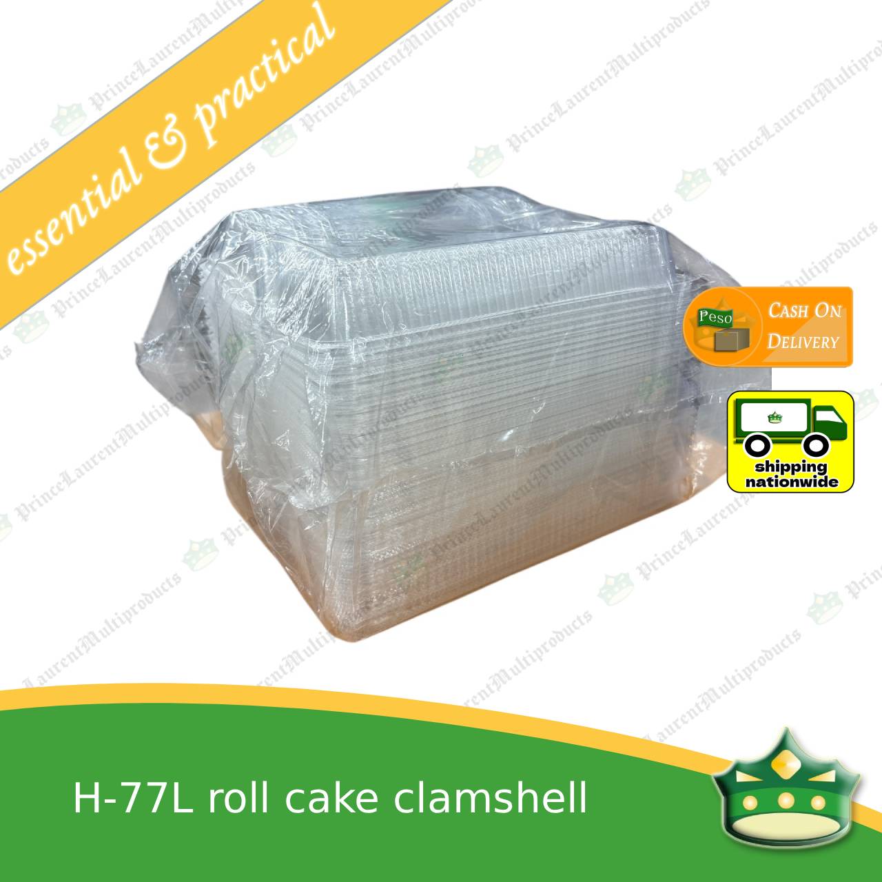[50 pcs] roll cakes clamshell container 8.25 inches for chiffon roll cake or Brazo de Mercedez