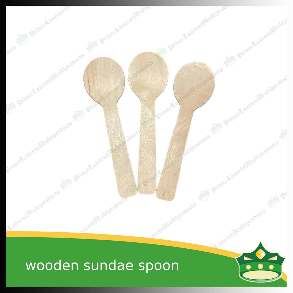 [50 pcs] wooden mini sundae spoon disposable biodegradable server cutleries for takeouts as utensils