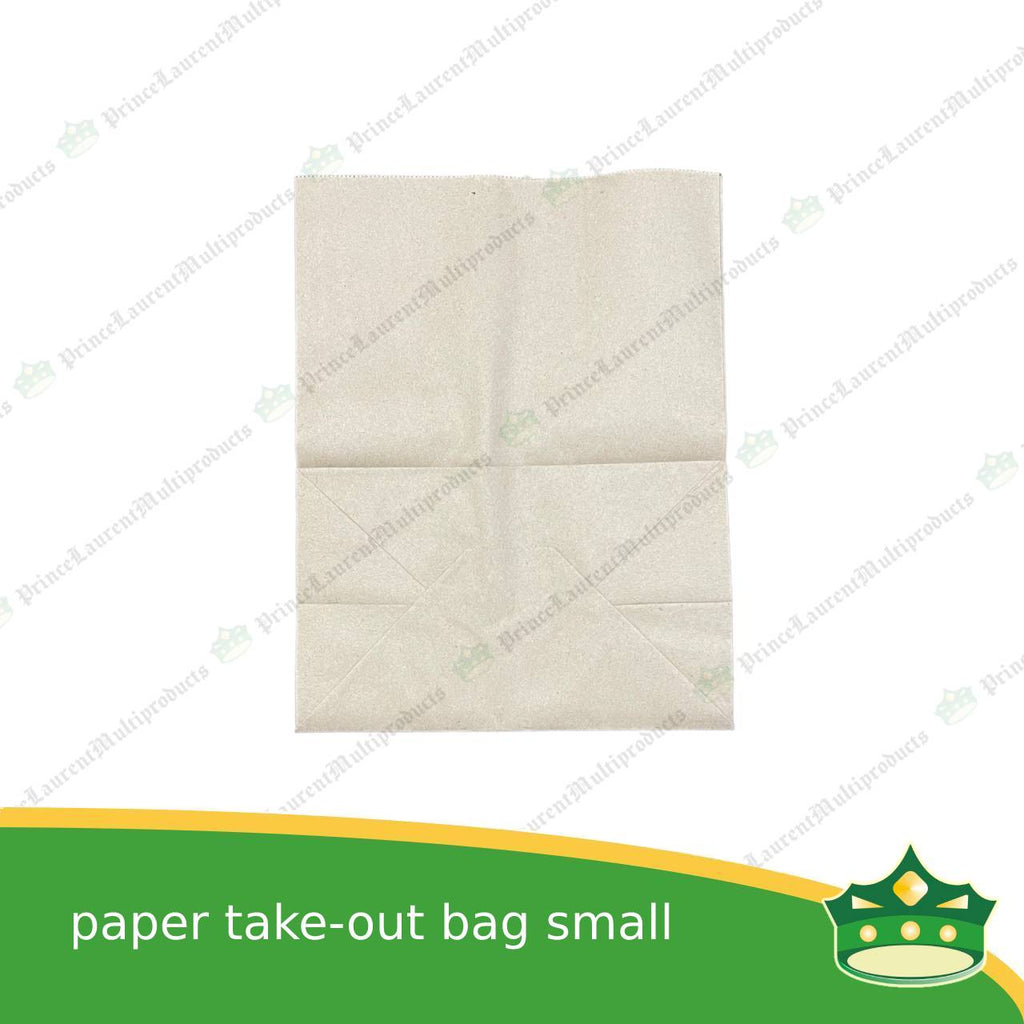 [100 pcs] paper take out bag small for take away and delivery packaging perfect fit for paper food boxes