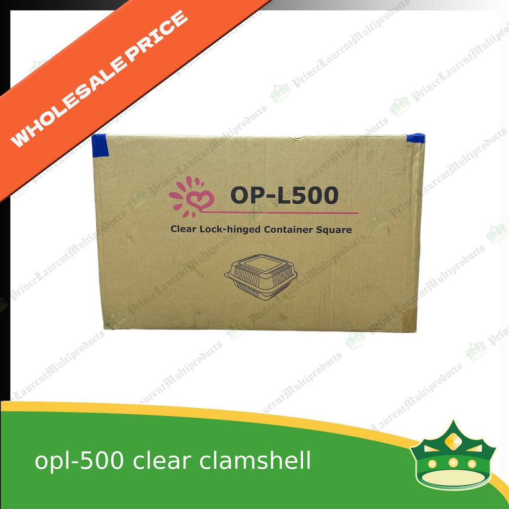 [1 case] clear clamshell OPL500 OPS clearview food containers for any food products, muffins, cakes, chiffon, cupcakes, salad, fruit, baked goods