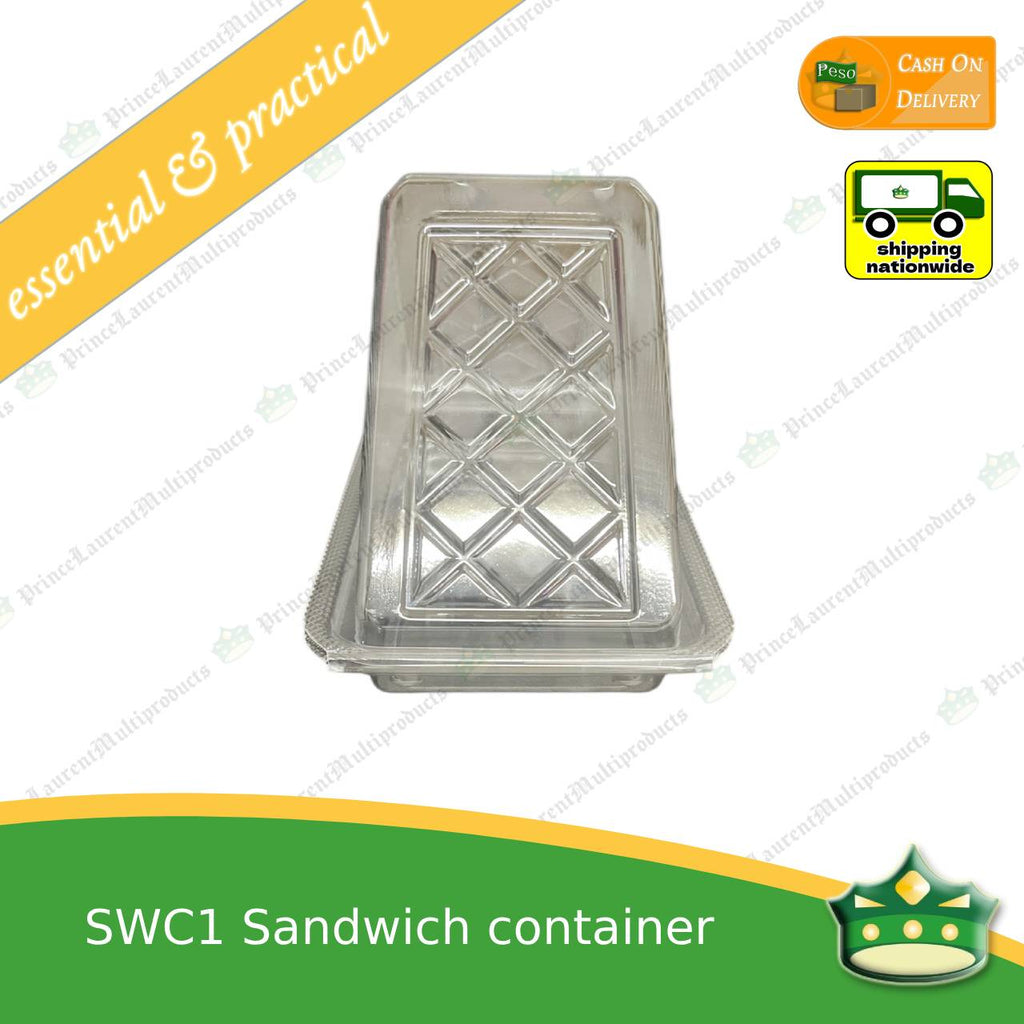 [50 pcs] BIG sandwich container clear OPS clamshell for sliced sandwiches gourmet sandwich
