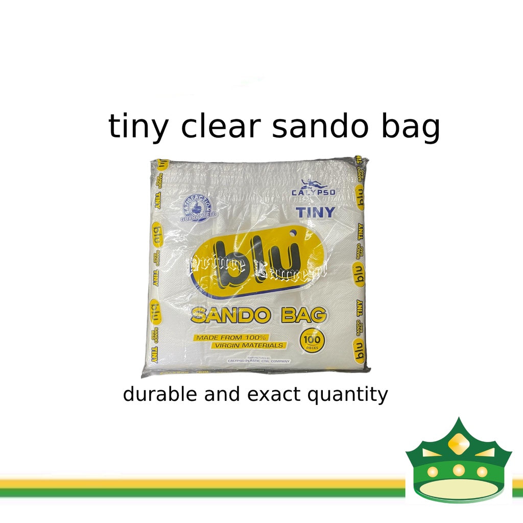 [100 pcs] sando bag clear tiny medium large (Blu brand)