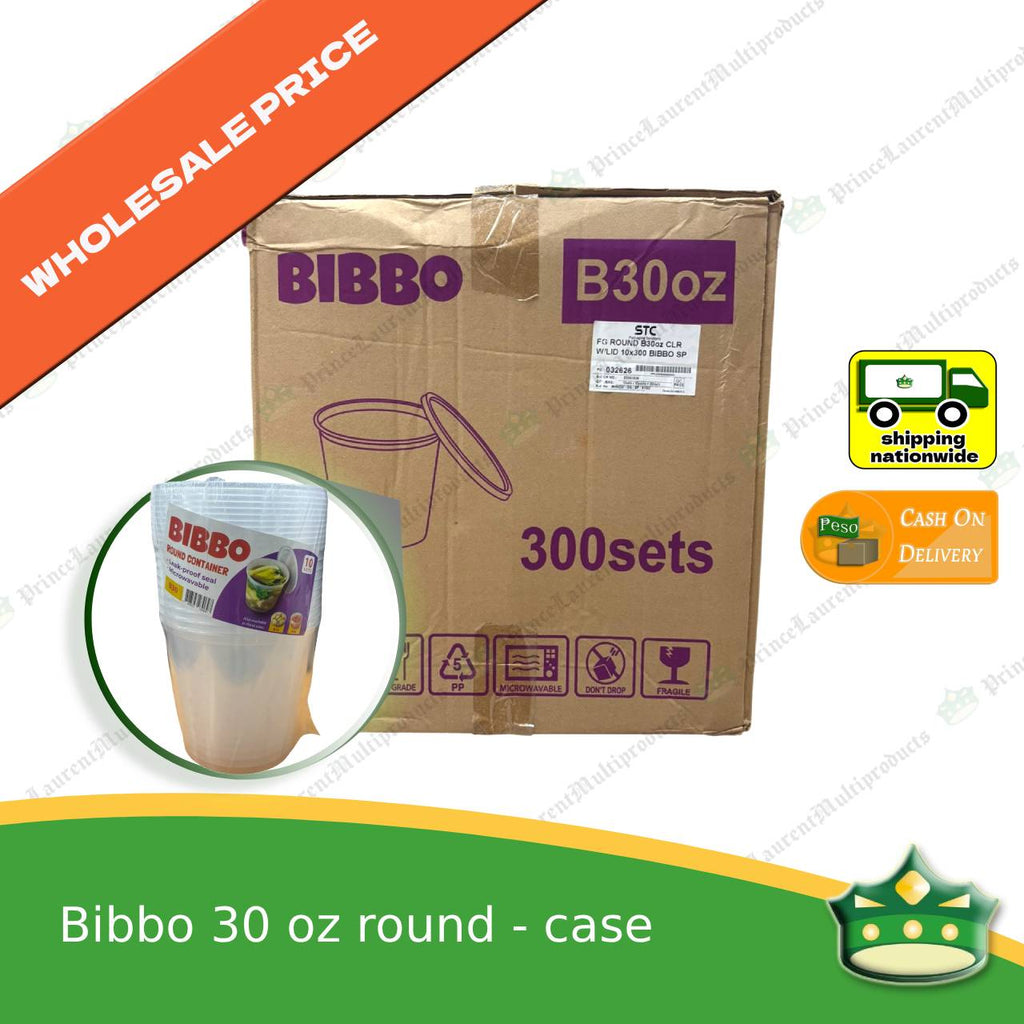 [300 pcs] Bibbo 30 oz round microwavable container with lids for packed meals rice lunch wholesale