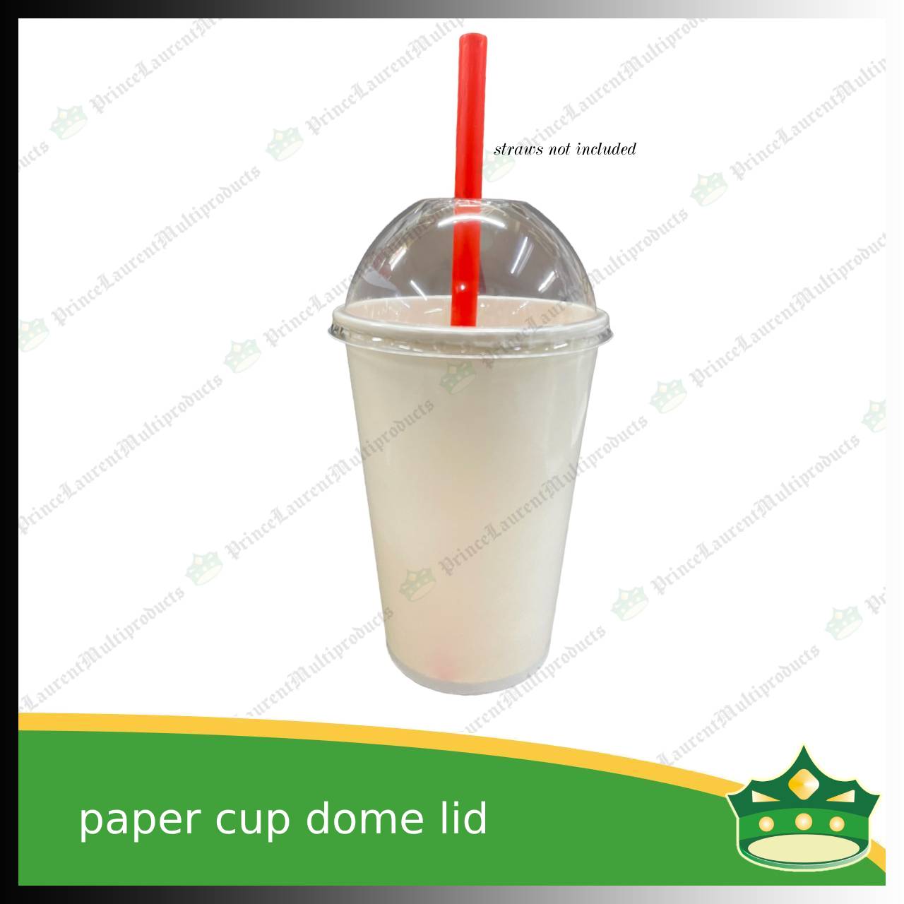 [100 pcs] dome LID 90mm diameter for paper cups 16oz or 22oz for smoothie shakes frappe cold beverages