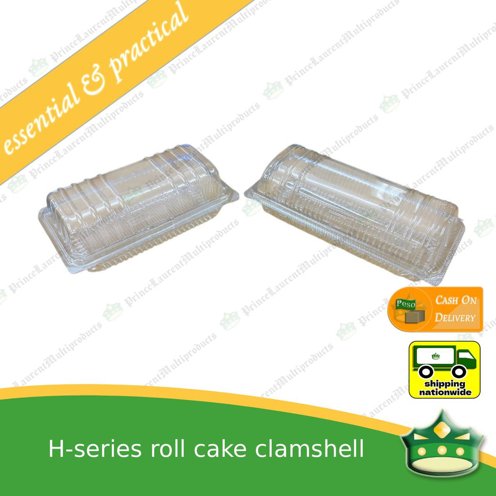 [50 pcs] roll cakes clamshell container 8.25 inches for chiffon roll cake or Brazo de Mercedez