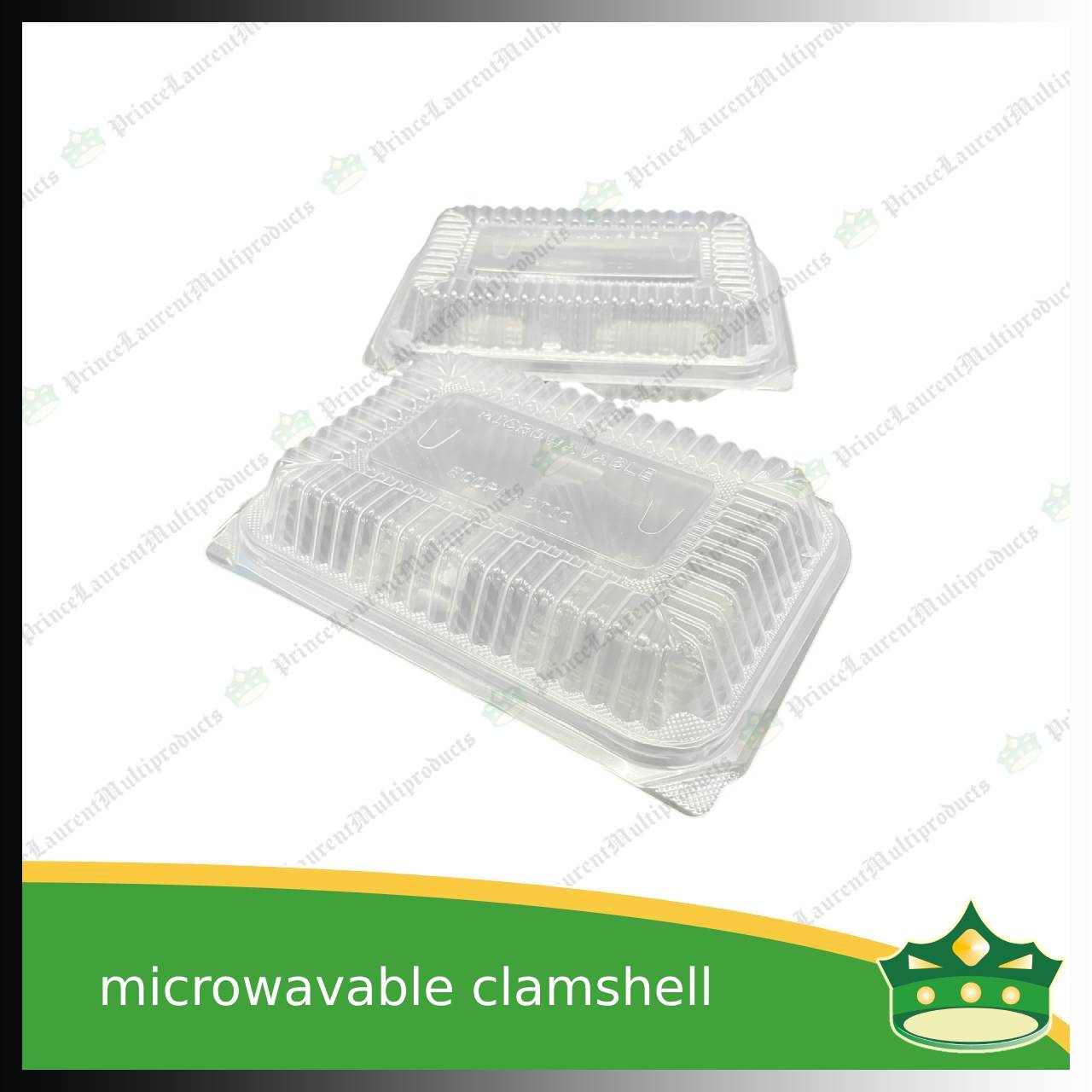 [50 pcs] 2 division plastic pp microwavable clamshell for food catering service, food box with partition