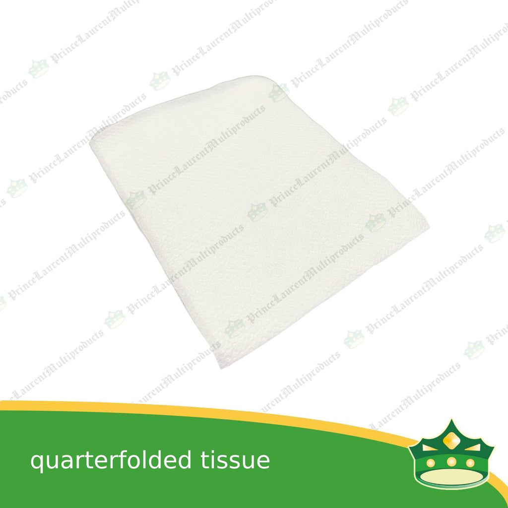 [350 sheets] quarterfolded tissue white pure pulp for table napkin, food or hospitality services, table napkins