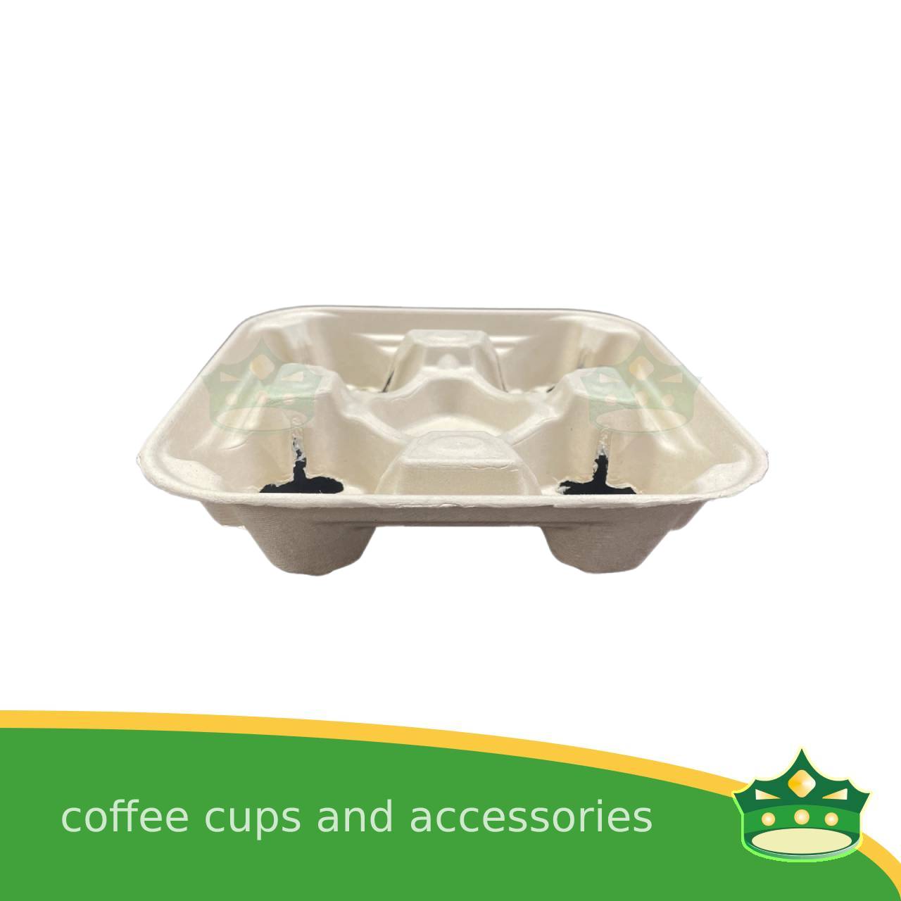 [50 pcs] bagasse coffee take-out tray, coffee cup holder by 2 cups or 4 cups hole trays to hold cups steadily