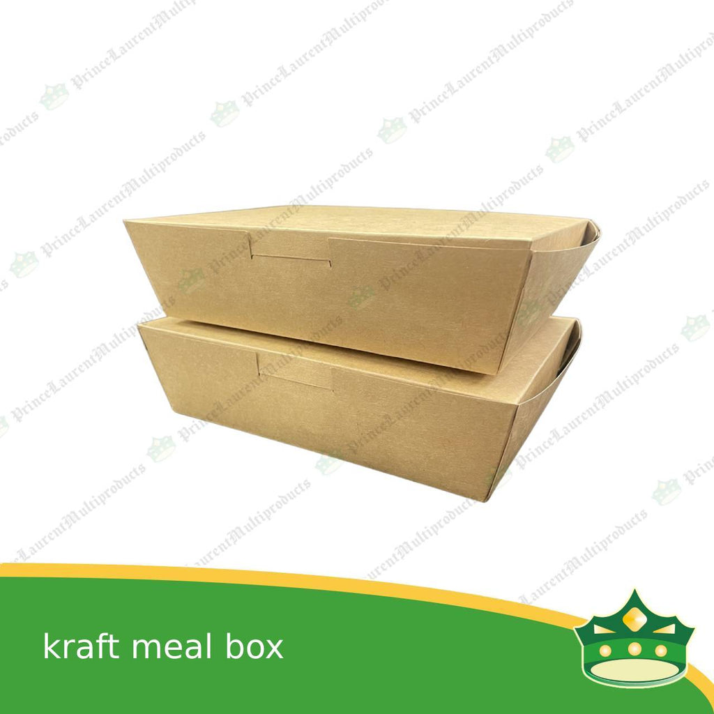 [25 pcs] meal box kraft silver coated leak proof for take-out, packed meal, ulam viands, rice toppings, noodles, pansit, merienda
