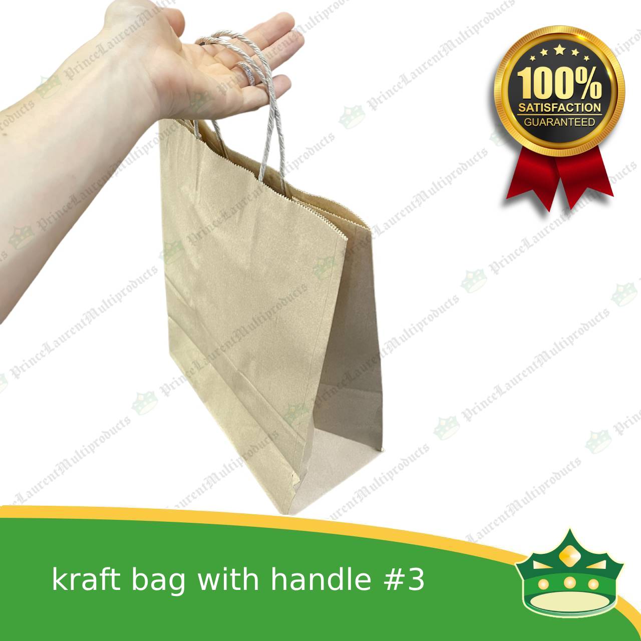[25 pcs] kraft paper bag with handle #3 (275x142x336mm)