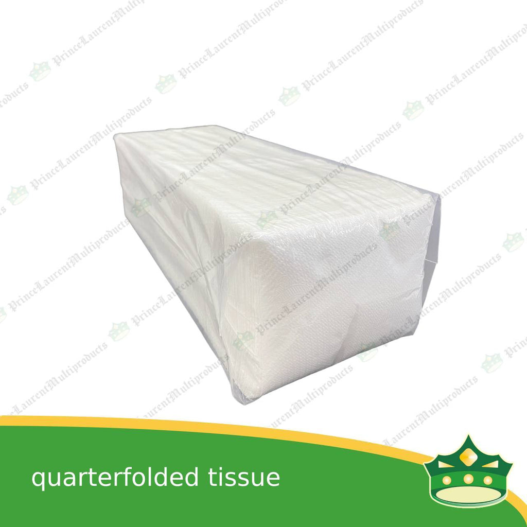 [350 sheets] quarterfolded tissue white pure pulp for table napkin, food or hospitality services, table napkins