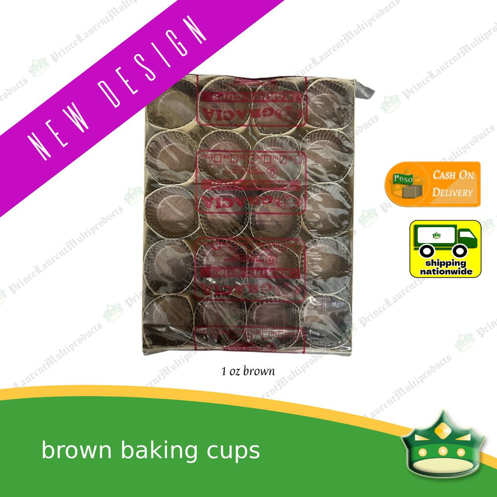 [1 pack] glassine cupcake liner baking cup BROWN for pastries,  tarts, cupcakes, eclairs, mamon