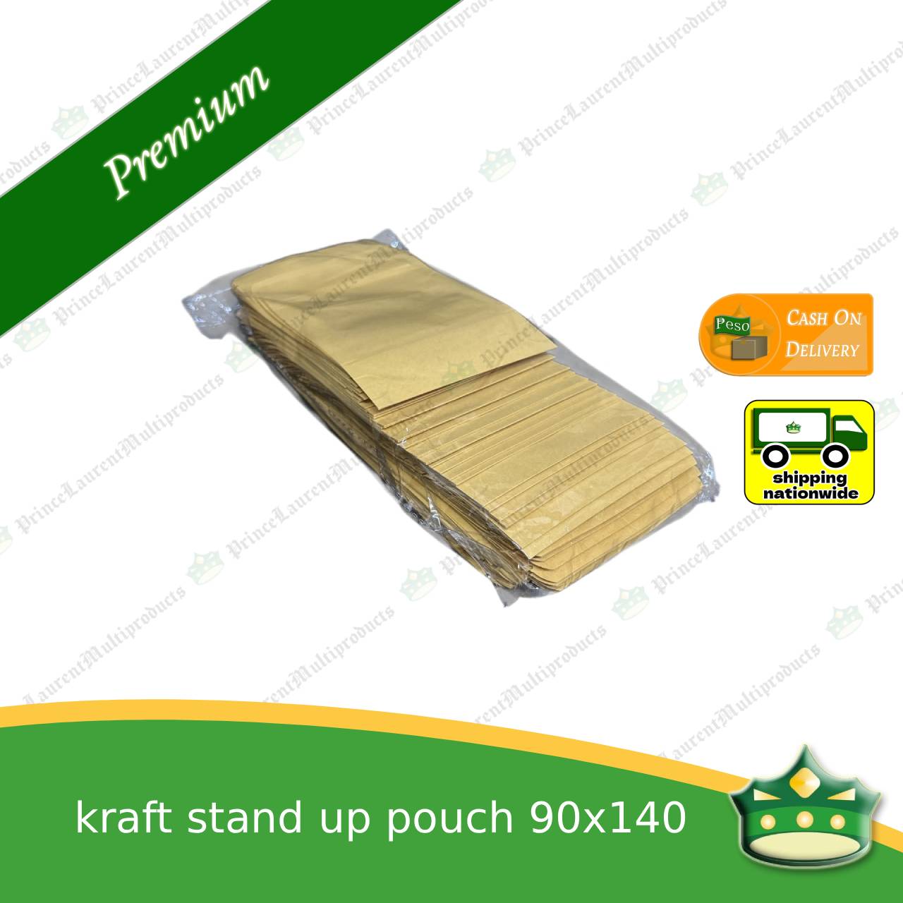 [100 pcs] standup pouch with ziplock kraft with window 90 x 140 mm for repacking corn, peanuts, anchovies dilis, nuts, sweets, sampaloc, chicharon, snacks, baked goodies