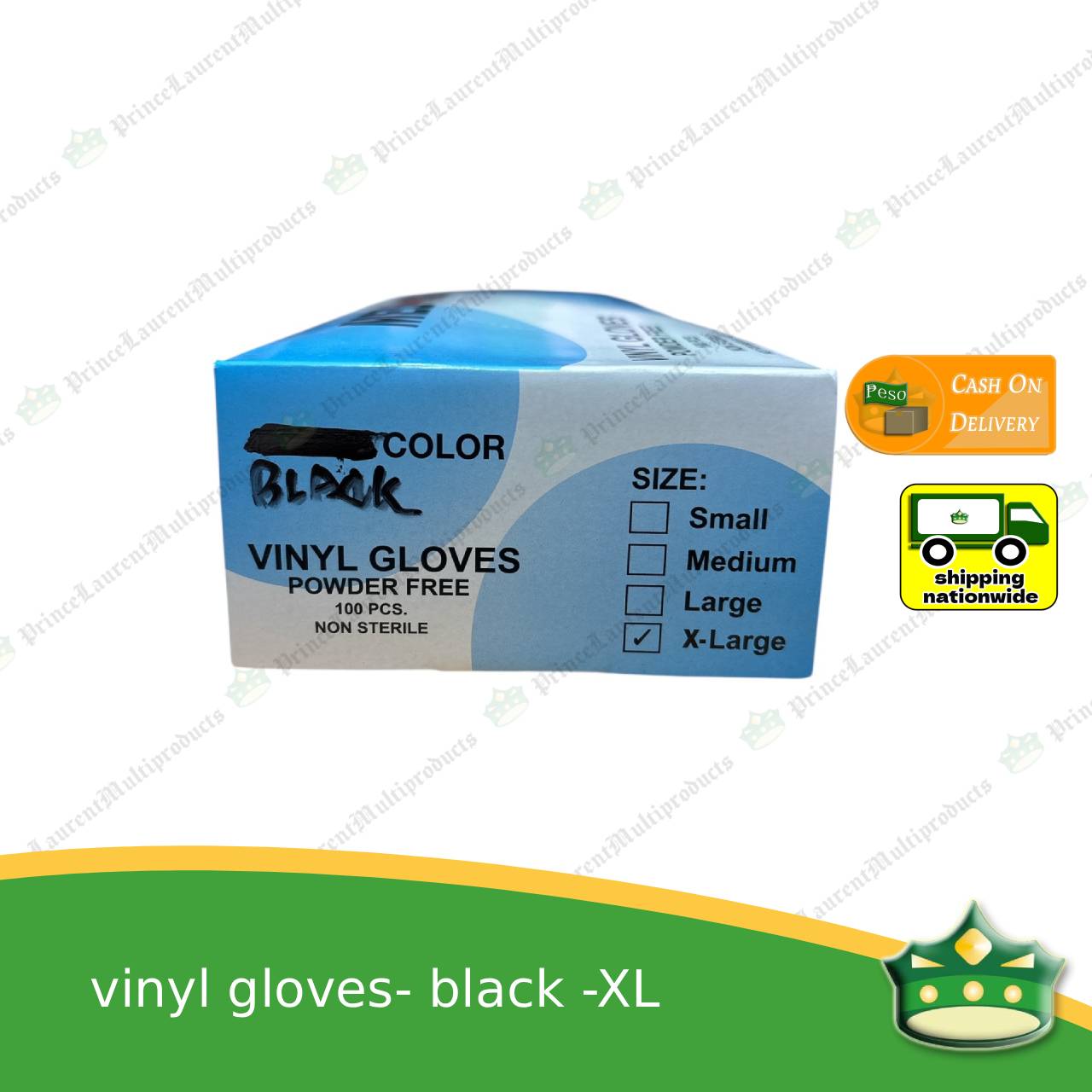 [100 pcs] vinyl disposable gloves black medium, large, XL for food preparation essential