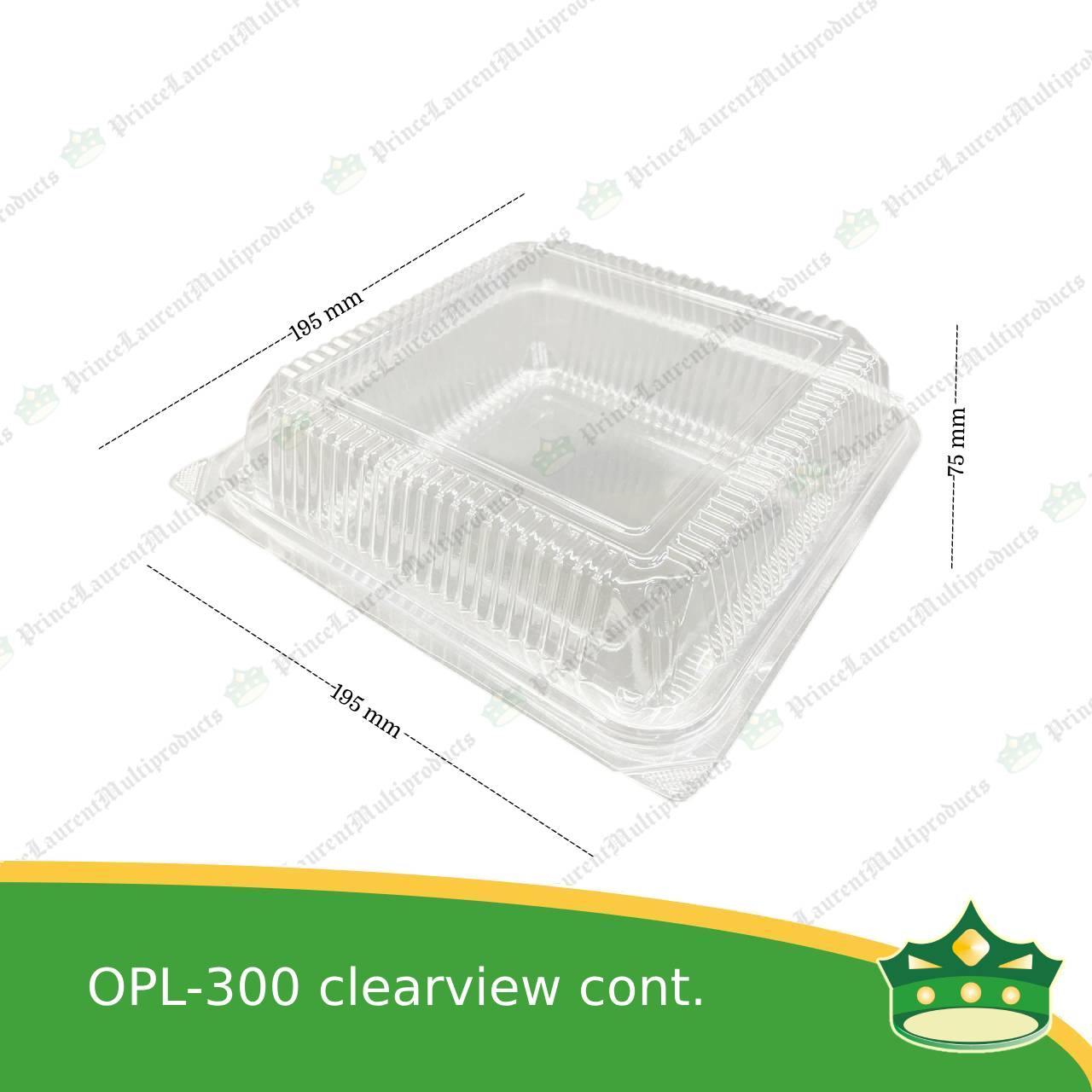[50 pcs] clear clamshell OPL300 OPS clearview food containers for any food products, muffins, cakes, chiffon, cupcakes, salad, fruit, baked goods