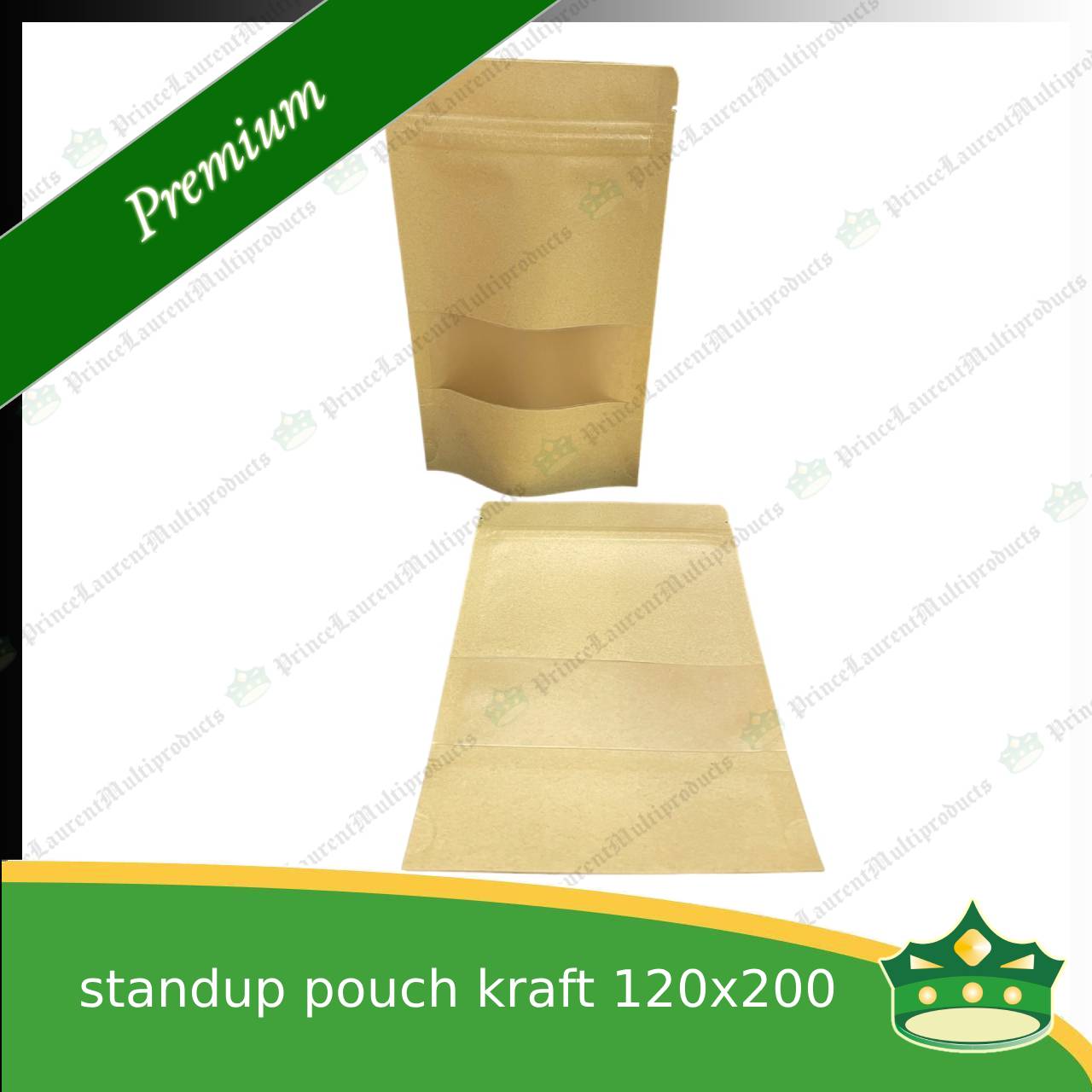 [100 pcs] standup pouch with ziplock kraft with window 120 x 200 mm for repacking corn, peanuts, anchovies dilis, nuts, sweets, sampaloc, chicharon, snacks, baked goodies