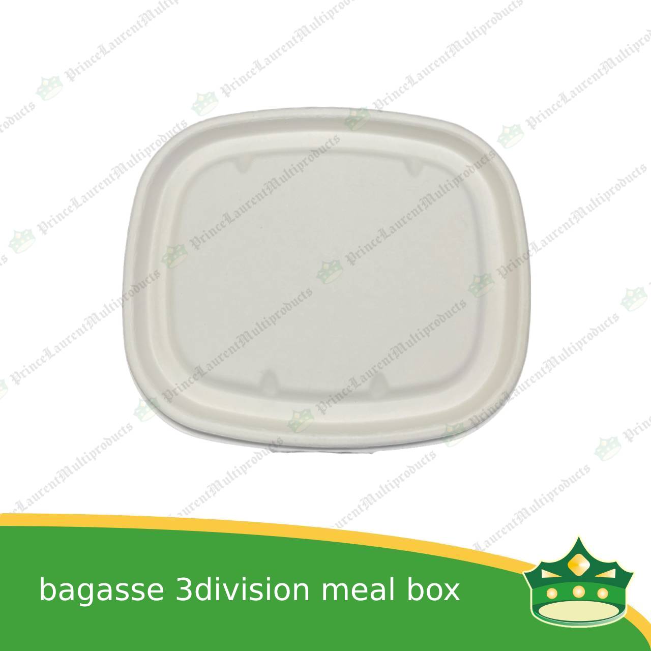 [50 pcs] bagasse 3 compartment meal box with bagasse lid paper take out food box compostable biodegradable take away boxes with divider for meals, rice toppings, catering food