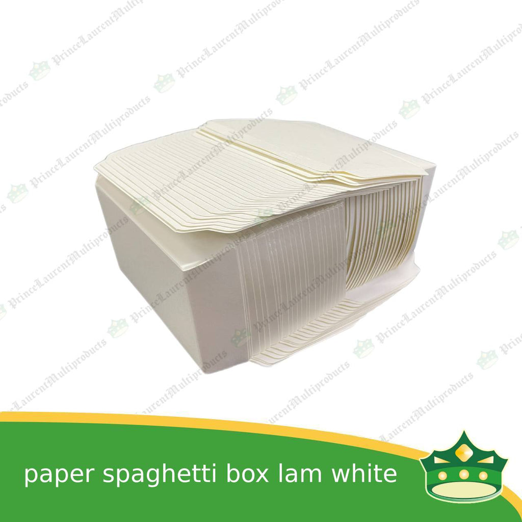 [50 pcs] paper spaghetti box laminated white for take-out take home away meal pack for spahetti noodes merienda ulam rice toppings