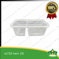 [10 pcs] re750 twin 2d microwavable container for packed meals, rice meal, packed lunch
