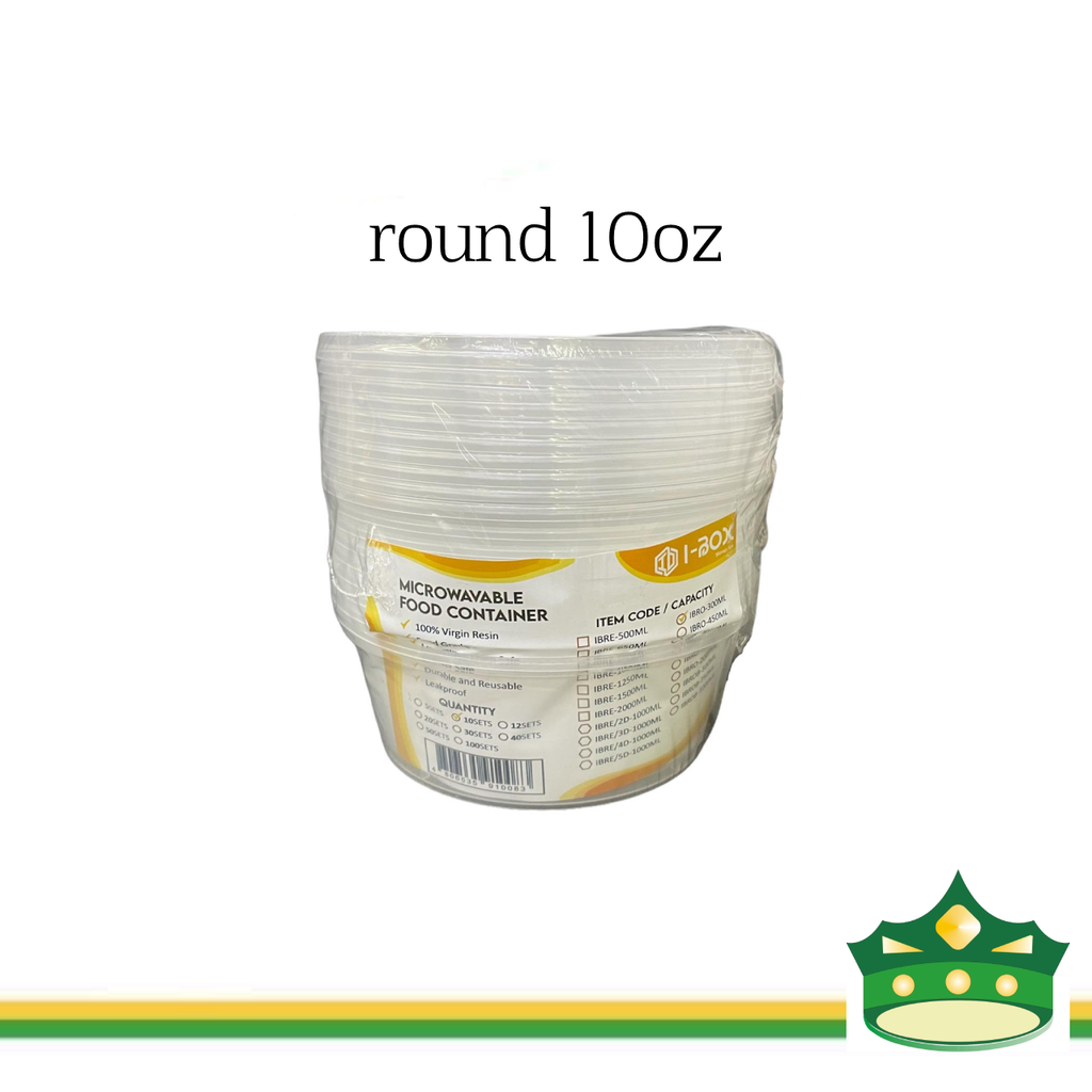 IBOX brand microwavable plastic round containers take out for soups and other food products