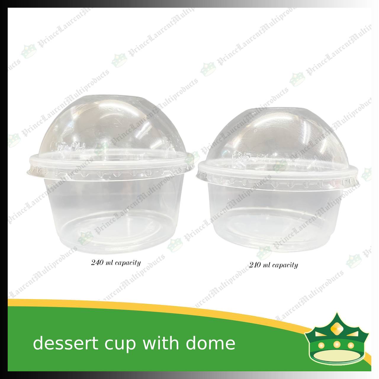 [100 pcs] dessert cup with dome LID 95mm diameter for desserts, side dishes, mini cakes, sundae or ice cream