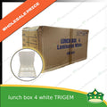 [1 case] BIG paper lunch box 4 division white laminated leak proof for big partition meals or bento boxes, take-out, packed meal, catered meal, combo rice viand fruit dessert with partition