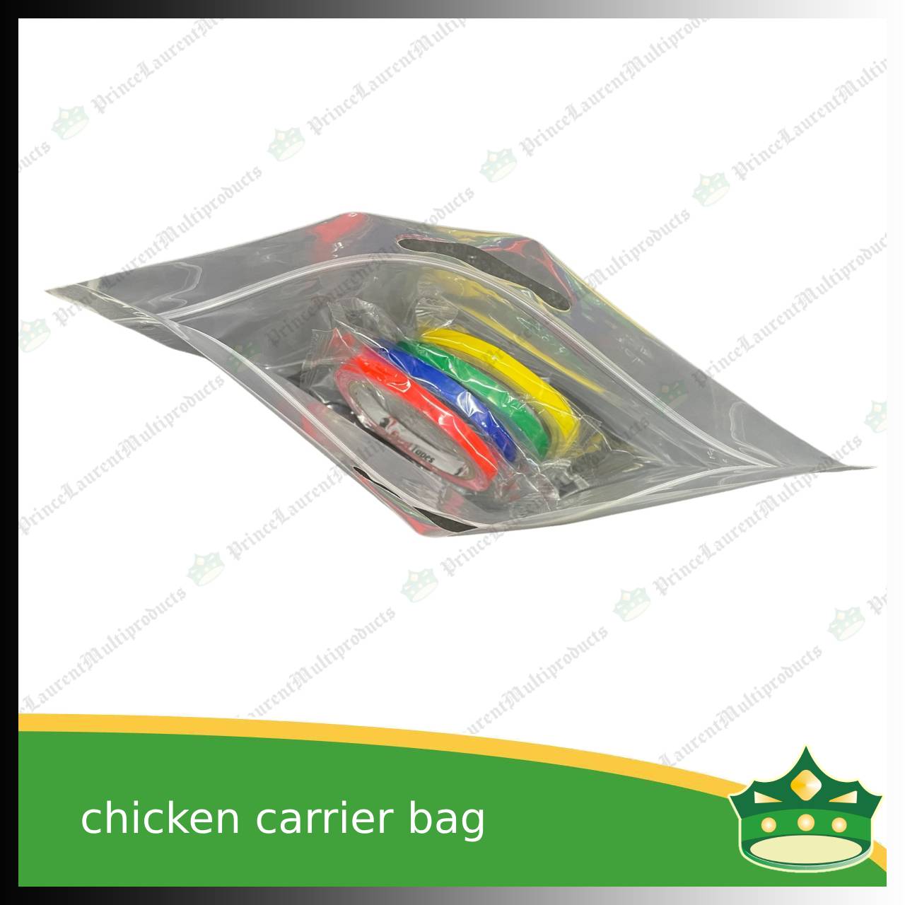 [100 pcs] cpack chicken carrier bag translucent with ziplock 300x220x110mm for takeout of whole roast chicken