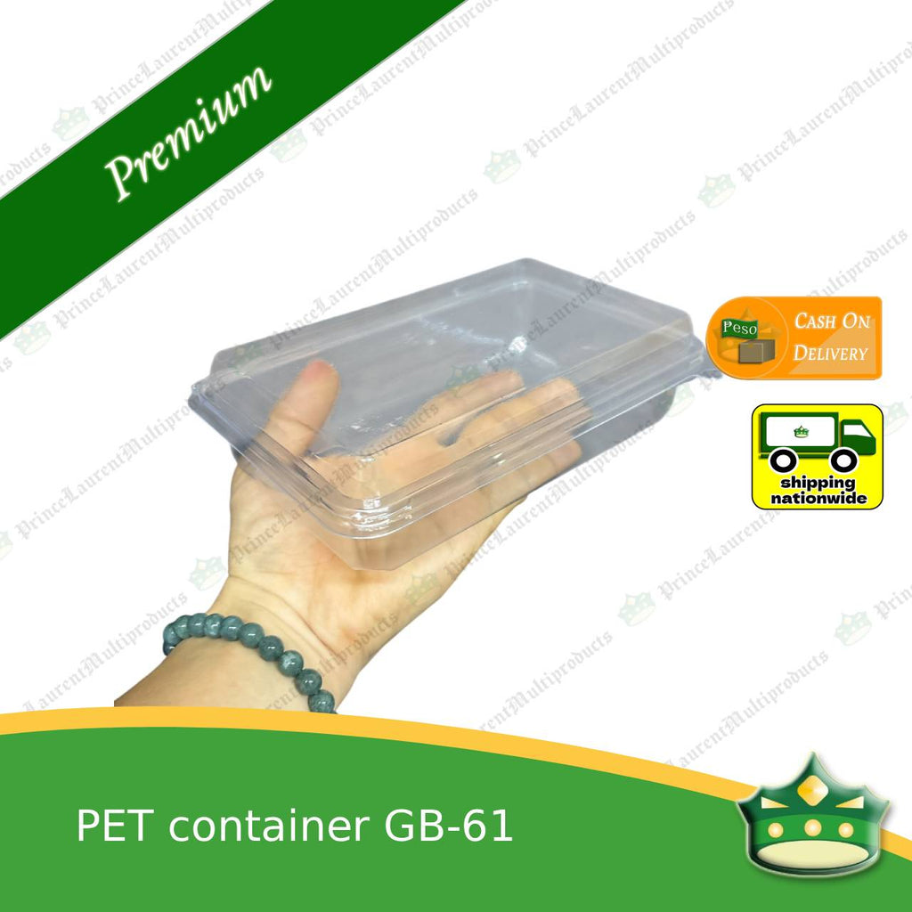 [50 pcs] PET container clear clamshell GB-61 (3.5x6x1.75 inches) for any baked products or food delicacies
