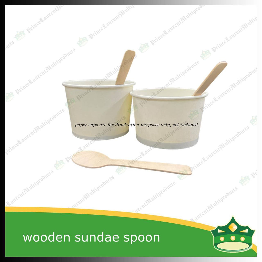 [50 pcs] wooden mini sundae spoon disposable biodegradable server cutleries for takeouts as utensils