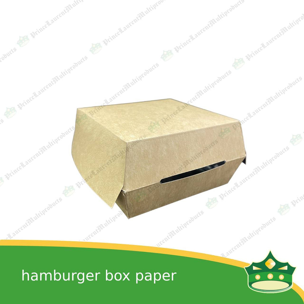 [25 pcs] hamburger box kraft silver coated leak proof for hamburgers, siopao, small meal, take-out, packed meal, ulam viands, rice toppings, noodles, pansit, merienda