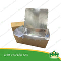 [25 pcs] chicken box kraft silver coated leak proof for take-out, packed meal, ulam viands, rice toppings, noodles, pansit, merienda
