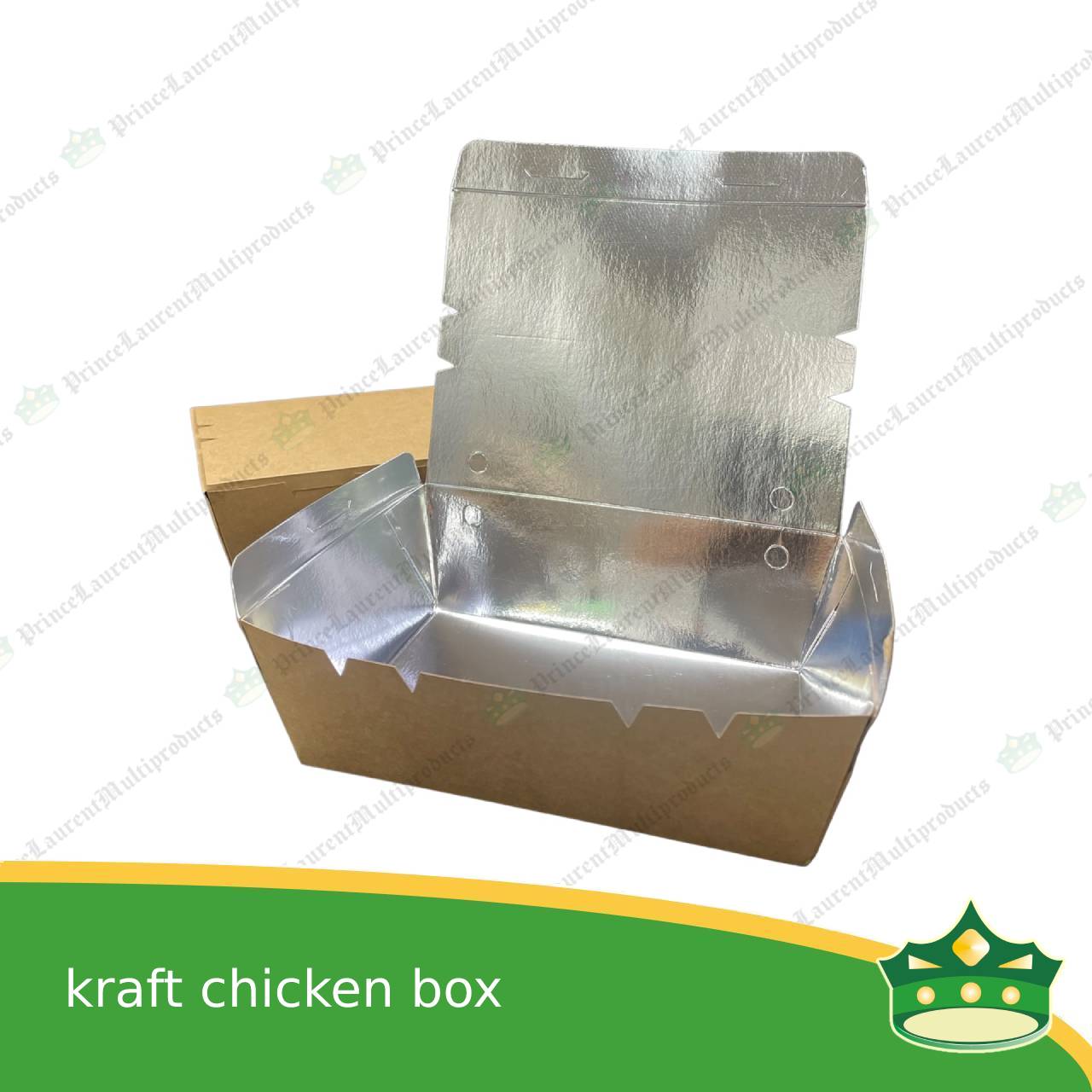 [25 pcs] chicken box kraft silver coated leak proof for take-out, packed meal, ulam viands, rice toppings, noodles, pansit, merienda